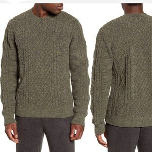 NWT Barefoot Dreams Aran Olive Sweater